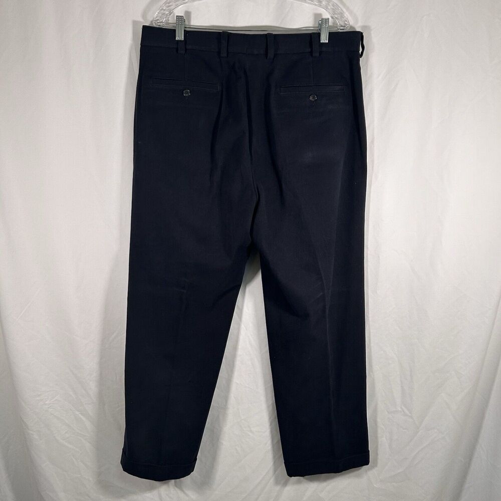 Brooks Brothers Dress Pants Mens 38x30 Black Elliot Fit Pleated Cotton Dry Clean - Picture 7 of 12